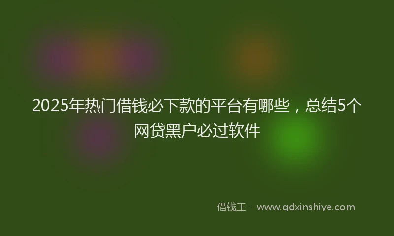 2025年热门借钱必下款的平台有哪些，总结5个网贷黑户必过软件