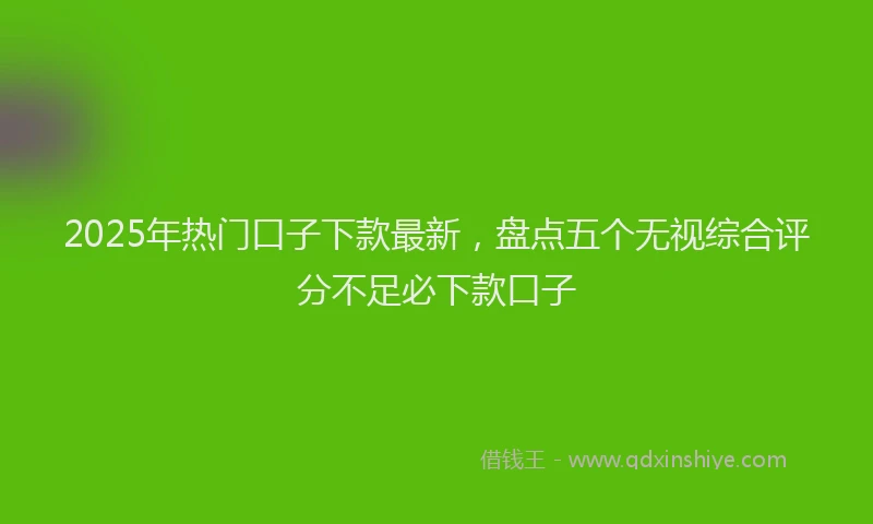 2025年热门口子下款最新，盘点五个无视综合评分不足必下款口子