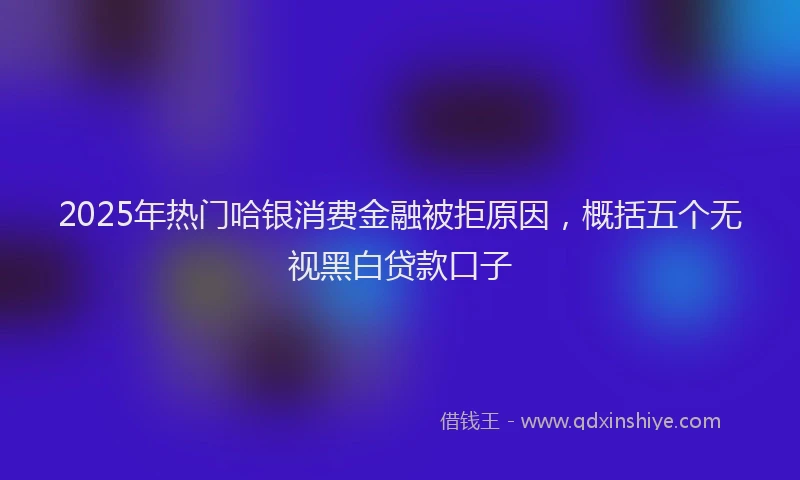 2025年热门哈银消费金融被拒原因，概括五个无视黑白贷款口子