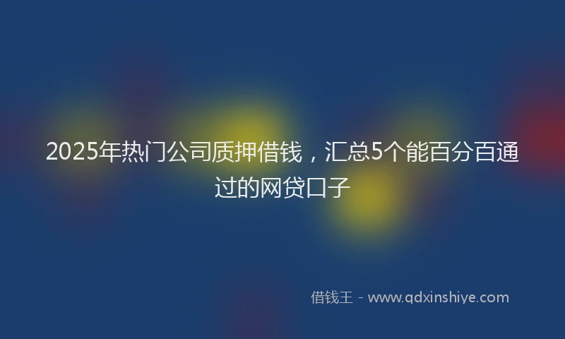 2025年热门公司质押借钱，汇总5个能百分百通过的网贷口子
