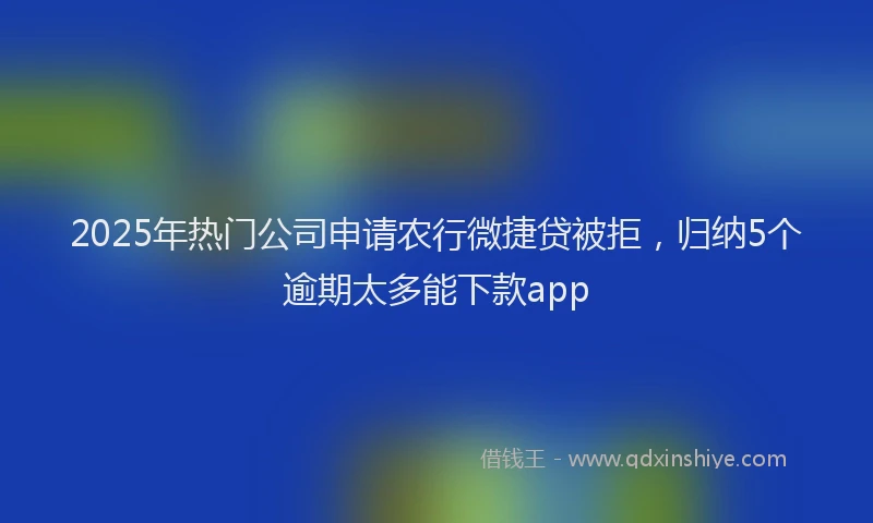 2025年热门公司申请农行微捷贷被拒，归纳5个逾期太多能下款app