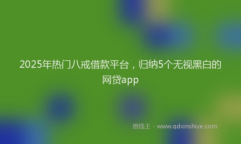 2025年热门八戒借款平台，归纳5个无视黑白的网贷app