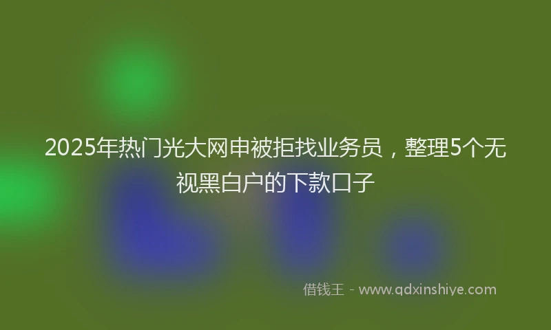 2025年热门光大网申被拒找业务员，整理5个无视黑白户的下款口子