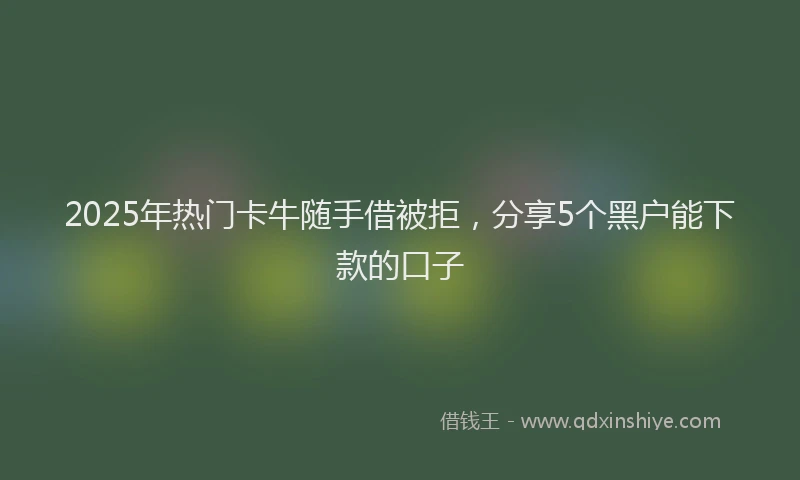 2025年热门卡牛随手借被拒，分享5个黑户能下款的口子