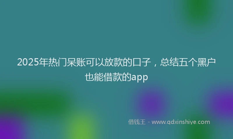 2025年热门呆账可以放款的口子，总结五个黑户也能借款的app