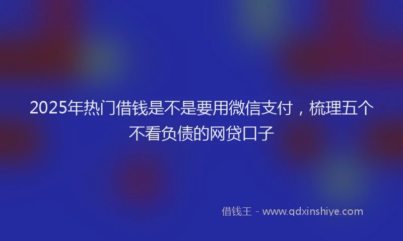 2025年热门借钱是不是要用微信支付，梳理五个不看负债的网贷口子
