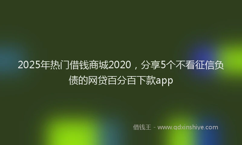 2025年热门借钱商城2020，分享5个不看征信负债的网贷百分百下款app
