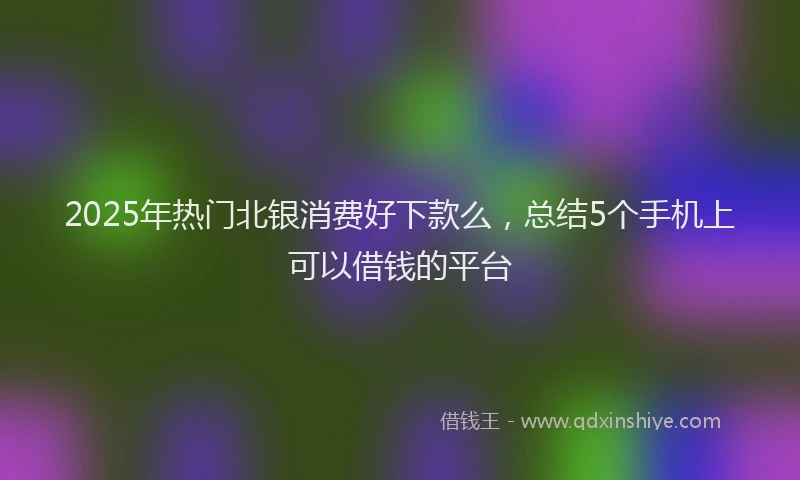 2025年热门北银消费好下款么，总结5个手机上可以借钱的平台