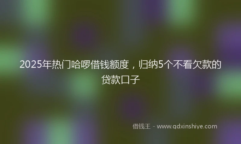 2025年热门哈啰借钱额度，归纳5个不看欠款的贷款口子