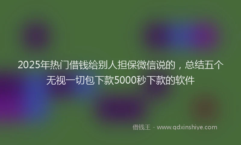 2025年热门借钱给别人担保微信说的，总结五个无视一切包下款5000秒下款的软件