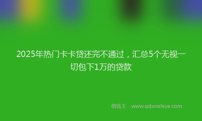 2025年热门卡卡贷还完不通过，汇总5个无视一切包下1万的贷款