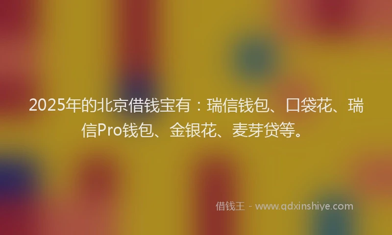 2025年的北京借钱宝有：瑞信钱包、口袋花、瑞信Pro钱包、金银花、麦芽贷等。