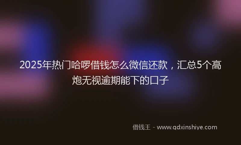 2025年热门哈啰借钱怎么微信还款，汇总5个高炮无视逾期能下的口子