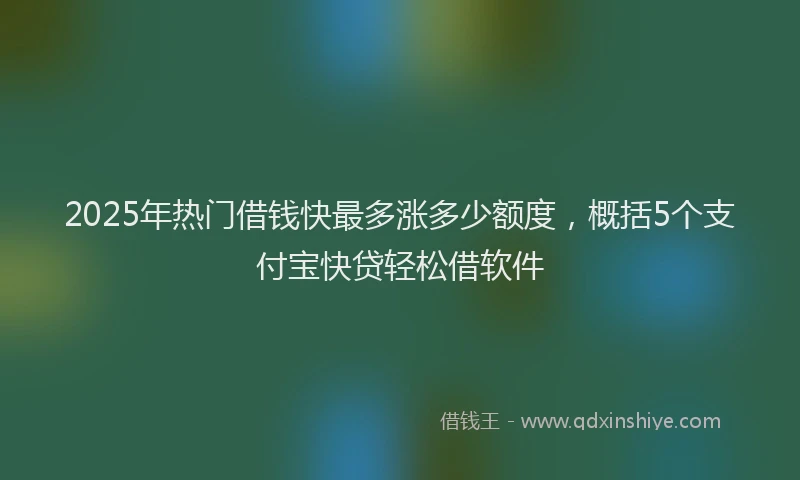 2025年热门借钱快最多涨多少额度，概括5个支付宝快贷轻松借软件
