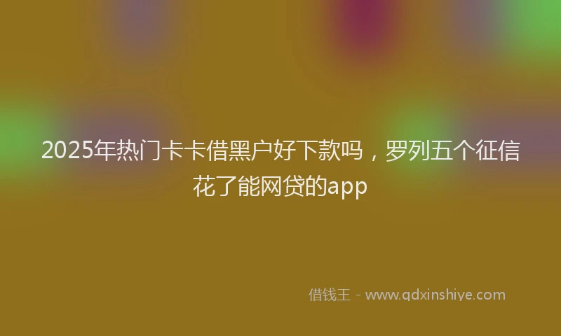 2025年热门卡卡借黑户好下款吗，罗列五个征信花了能网贷的app