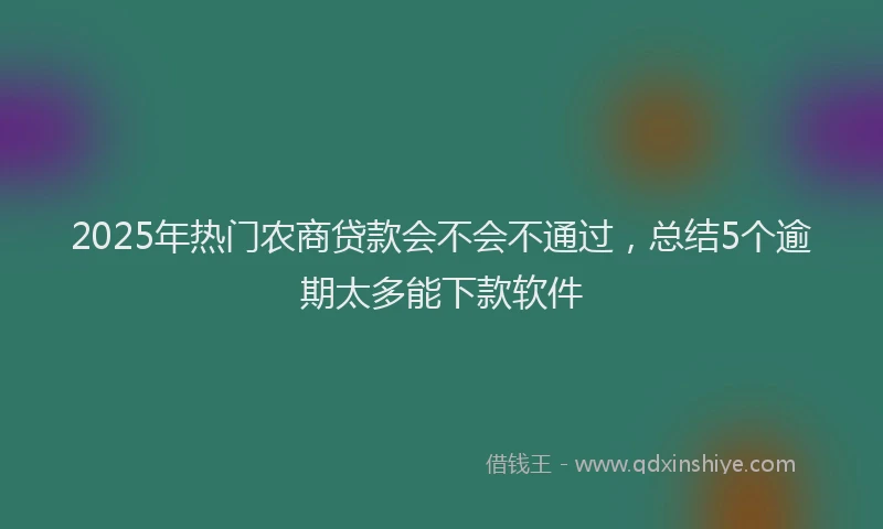 2025年热门农商贷款会不会不通过，总结5个逾期太多能下款软件