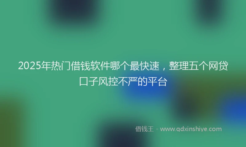 2025年热门借钱软件哪个最快速，整理五个网贷口子风控不严的平台