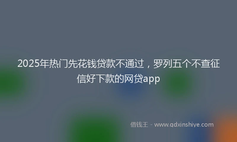 2025年热门先花钱贷款不通过，罗列五个不查征信好下款的网贷app