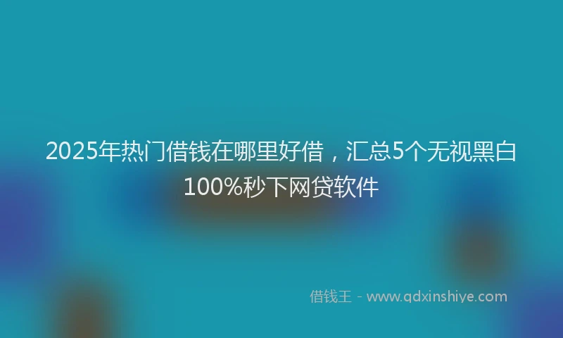 2025年热门借钱在哪里好借，汇总5个无视黑白100%秒下网贷软件