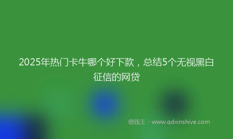 2025年热门卡牛哪个好下款，总结5个无视黑白征信的网贷