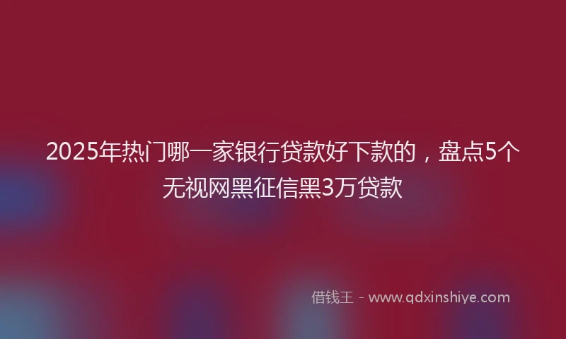 2025年热门哪一家银行贷款好下款的，盘点5个无视网黑征信黑3万贷款