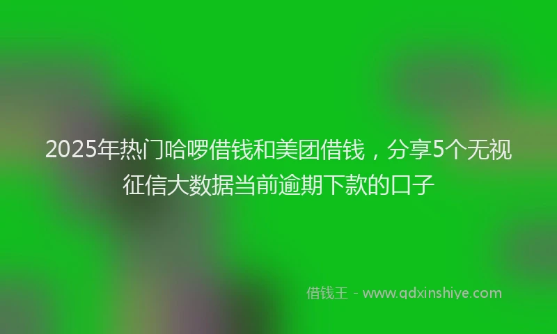 2025年热门哈啰借钱和美团借钱，分享5个无视征信大数据当前逾期下款的口子