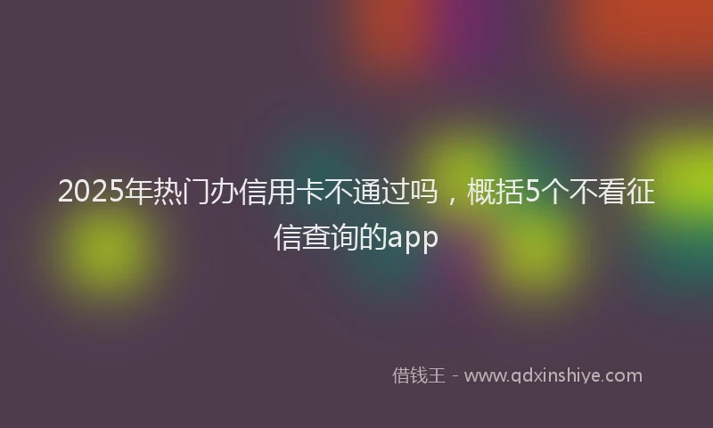 2025年热门办信用卡不通过吗，概括5个不看征信查询的app