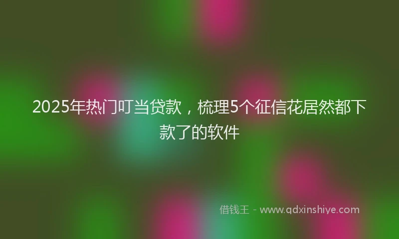 2025年热门叮当贷款，梳理5个征信花居然都下款了的软件