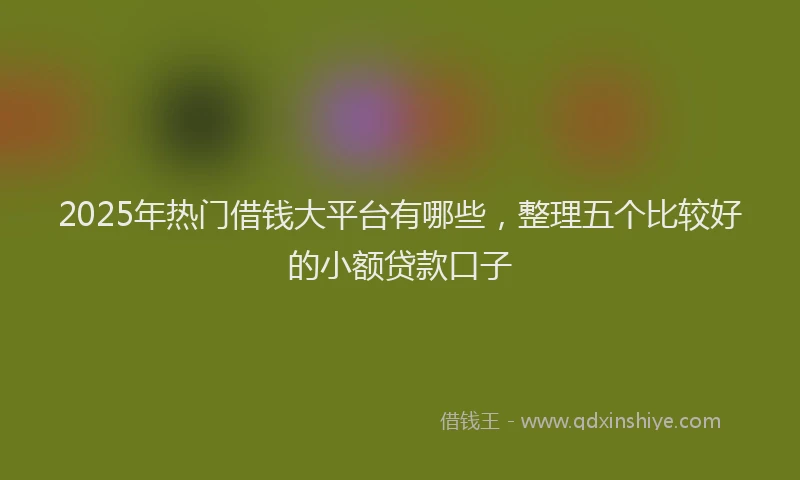 2025年热门借钱大平台有哪些，整理五个比较好的小额贷款口子