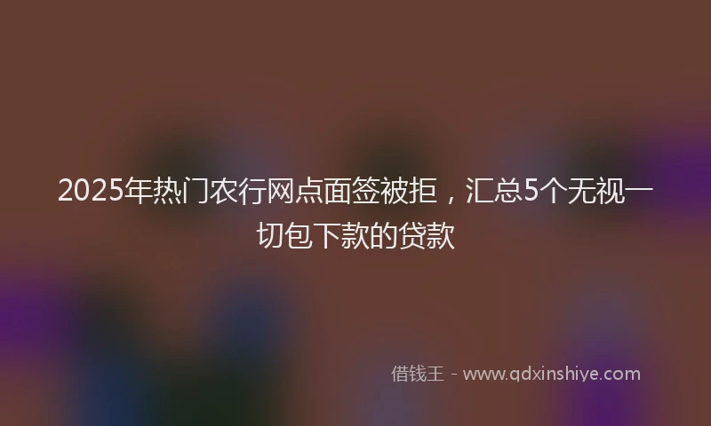 2025年热门农行网点面签被拒，汇总5个无视一切包下款的贷款