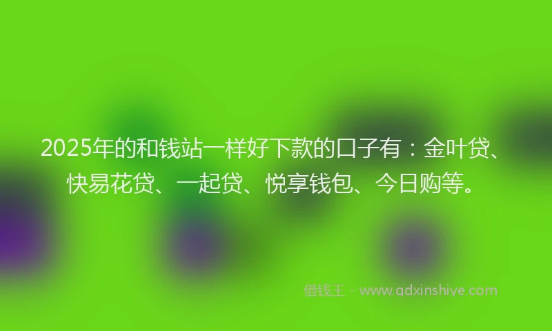 2025年的和钱站一样好下款的口子有：金叶贷、快易花贷、一起贷、悦享钱包、今日购等。
