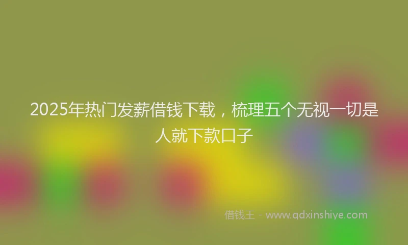 2025年热门发薪借钱下载，梳理五个无视一切是人就下款口子