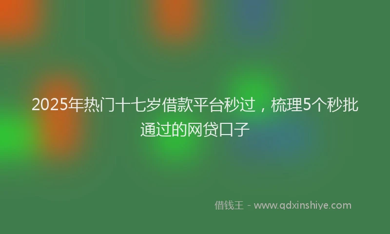 2025年热门十七岁借款平台秒过，梳理5个秒批通过的网贷口子