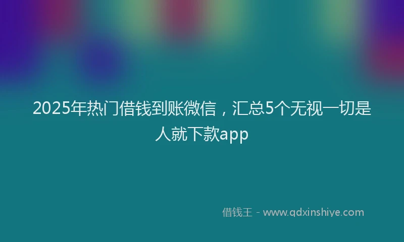 2025年热门借钱到账微信，汇总5个无视一切是人就下款app