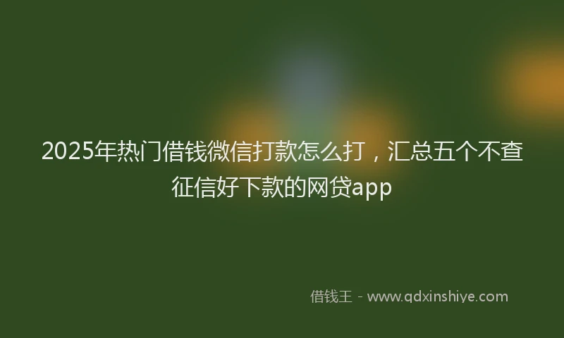 2025年热门借钱微信打款怎么打，汇总五个不查征信好下款的网贷app