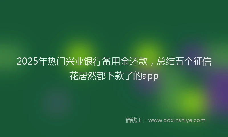 2025年热门兴业银行备用金还款，总结五个征信花居然都下款了的app