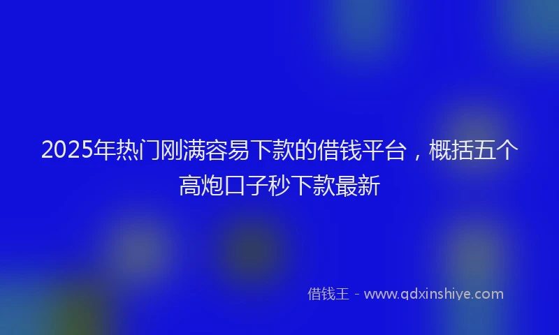 2025年热门刚满容易下款的借钱平台，概括五个高炮口子秒下款最新