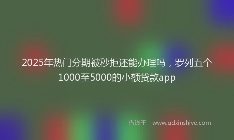 2025年热门分期被秒拒还能办理吗，罗列五个1000至5000的小额贷款app