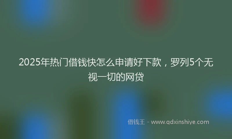 2025年热门借钱快怎么申请好下款，罗列5个无视一切的网贷