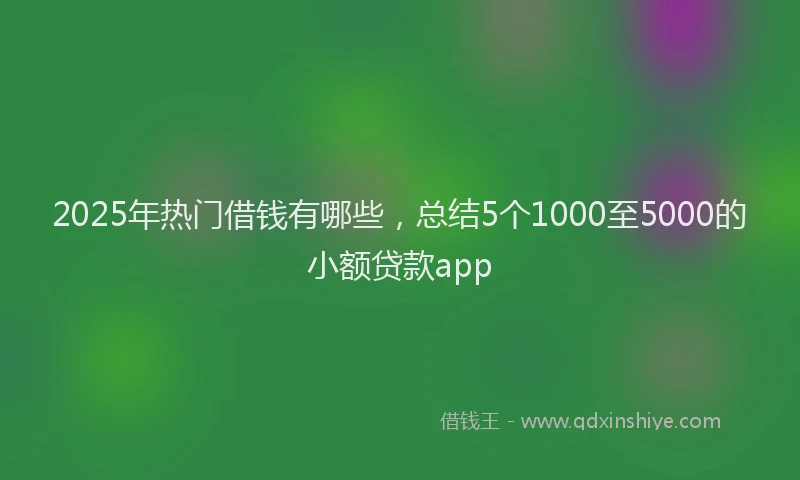 2025年热门借钱有哪些，总结5个1000至5000的小额贷款app