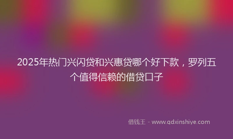 2025年热门兴闪贷和兴惠贷哪个好下款，罗列五个值得信赖的借贷口子