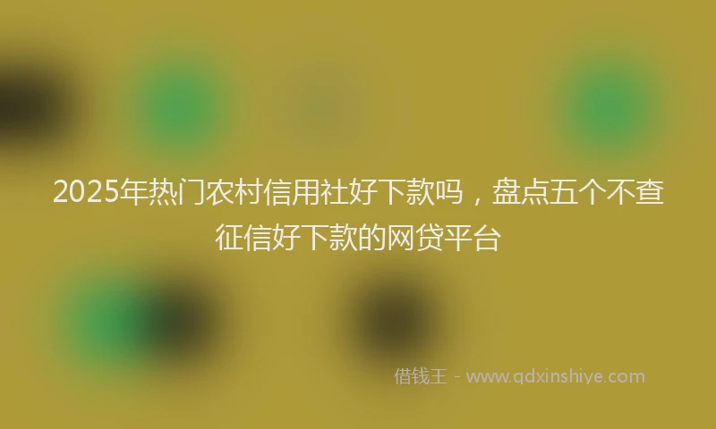 2025年热门农村信用社好下款吗，盘点五个不查征信好下款的网贷平台