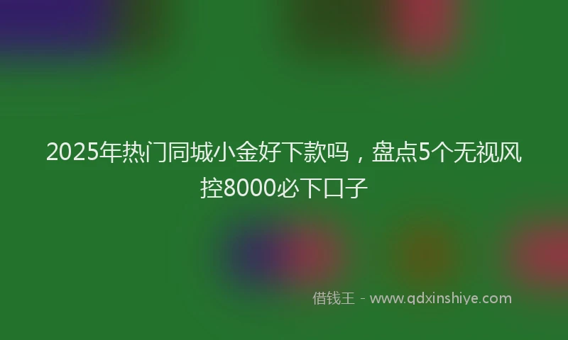 2025年热门同城小金好下款吗，盘点5个无视风控8000必下口子