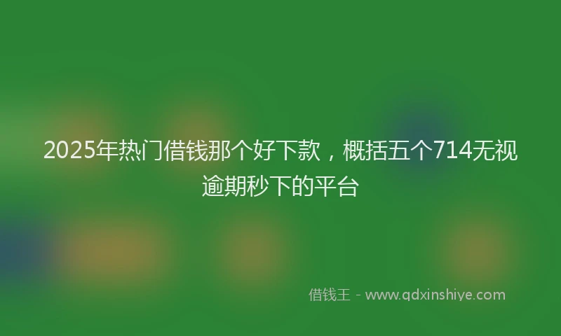 2025年热门借钱那个好下款，概括五个714无视逾期秒下的平台