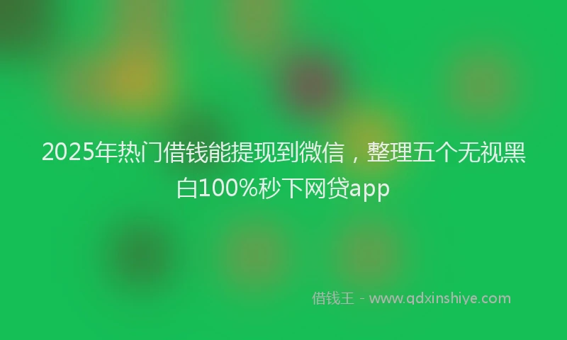 2025年热门借钱能提现到微信，整理五个无视黑白100%秒下网贷app