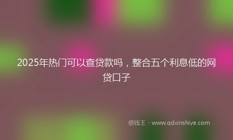 2025年热门可以查贷款吗，整合五个利息低的网贷口子