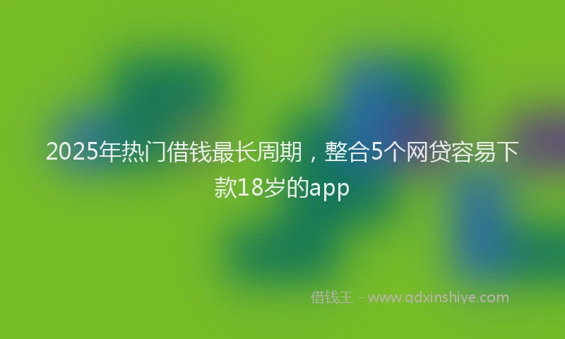 2025年热门借钱最长周期，整合5个网贷容易下款18岁的app