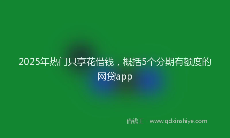 2025年热门只享花借钱，概括5个分期有额度的网贷app