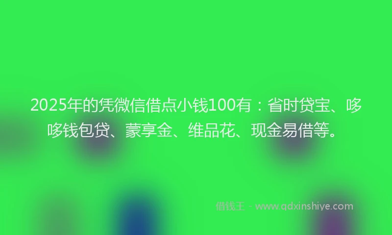 2025年的凭微信借点小钱100有：省时贷宝、哆哆钱包贷、蒙享金、维品花、现金易借等。