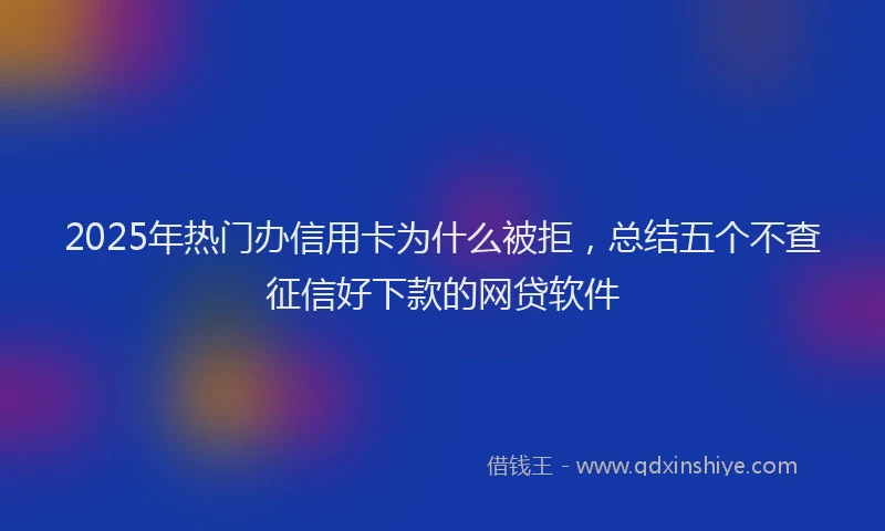 2025年热门办信用卡为什么被拒，总结五个不查征信好下款的网贷软件